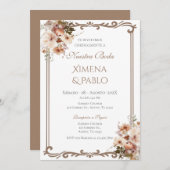 Faire-part de mariage Boho espagnol (Devant / Derrière)