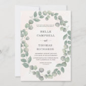 Faire-part de mariage Boho Eucalyptus Sage & Orang (Devant)