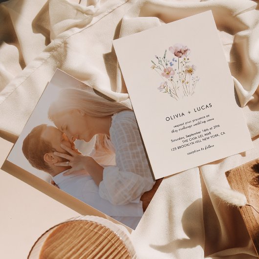 Faire-part de mariage Boho Fleur sauvage Whispers