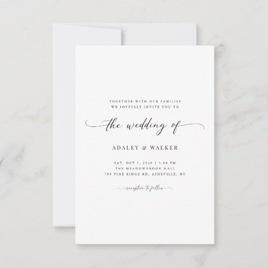 Faire-part de mariage Boho Minimal Avec Rsvp Numér (Devant)