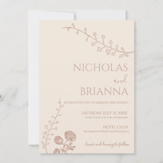 faire-part de mariage boho minimaliste