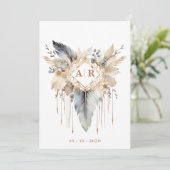 Faire-part de mariage Boho moderne (Debout devant)