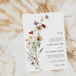 Faire-part de mariage Boho moderne blanc<br><div class="desc">Ce faire-part de mariage monogrammé élégant et élégant présente de magnifiques fleurs sauvages d'aquarelle peints à la main,  disposés comme une jolie couronne,  parfaite pour le printemps,  l'été ou les mariages de automne. Recherchez les éléments correspondants dans la collection de Mariages de Fleur sauvage Boho Blanc.</div>