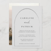 Faire-part de mariage Boho moderne en gris (Devant / Derrière)