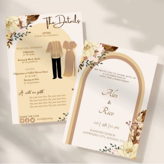 Faire-part de mariage Boho philippin