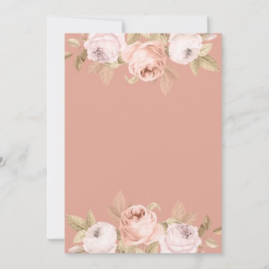 Faire-part de mariage Boho Pink Peonies (Dos)