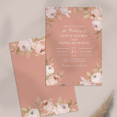 Faire-part de mariage Boho Pink Peonies