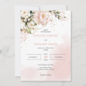 Faire-part de mariage Boho rose vif Rose (Devant)