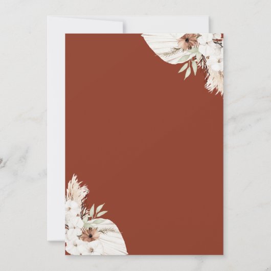 Faire-part de mariage Boho rouille (Dos)