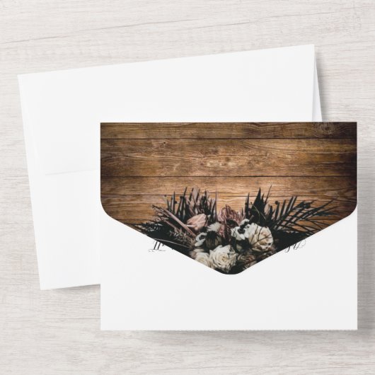 Faire-part de mariage boho rustique (Verso)