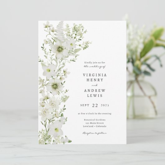 Faire-part de mariage Boho rustique verdoyant (Debout devant)