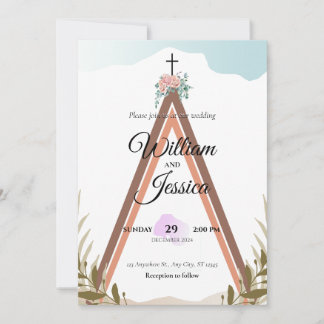 Faire-part de mariage Boho simple personnalisé