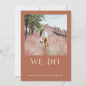 Faire-part de mariage Boho terracotta avec photo (Dos)