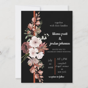 Faire-part de mariage boho Watercolor moderne
