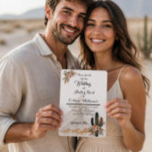 Faire-part de mariage Boho Western Mountain