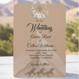 Faire-part de mariage Boho Western Mountain