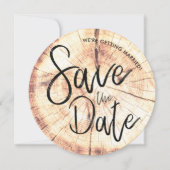 Faire-Part de Mariage Bois d'Arbre Rustique Étape  (Devant)