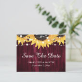 Faire-part de mariage Bois de Tournesol Bourgogne (Debout devant)