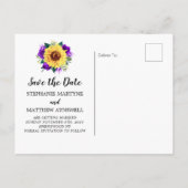 Faire-part de mariage Bois Fleur de tournesol viol (Dos)