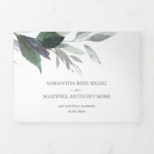 Faire-Part de Mariage Bois Rustique et Feuillage T (Page de couverture)