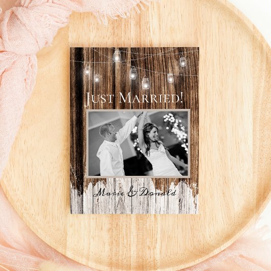Faire-part de mariage Bois Rustique et Lanternes