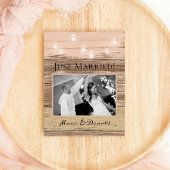 Faire-Part de Mariage Bois Rustique et Lanternes
