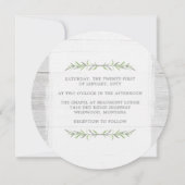 Faire-part de mariage Bois Rustique & Feuilles Bot (Dos)