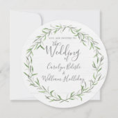 Faire-part de mariage Bois Rustique & Feuilles Bot (Devant)