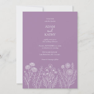 Faire-part de mariage Bold Purple Wildflower