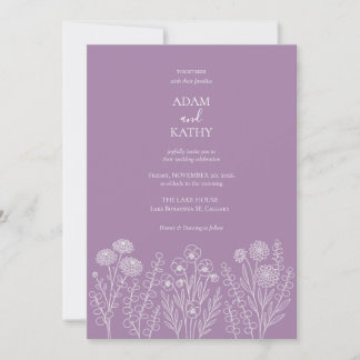 Faire-part de mariage Bold Purple Wildflower