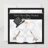 Faire-part de mariage bonhomme de neige mignon ave (Devant)