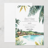 Faire-part de mariage Bora Bora Tahiti (Devant / Derrière)