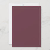 Faire-part de mariage bordeaux Chic Script (Dos)