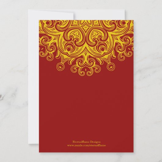 Faire-part de mariage bordeaux et jaune (Dos)