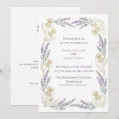 Faire-part de mariage bordure complète Chardon Lav (Devant / Derrière)