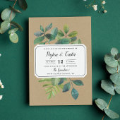 Faire-part de mariage Botanica Kraft