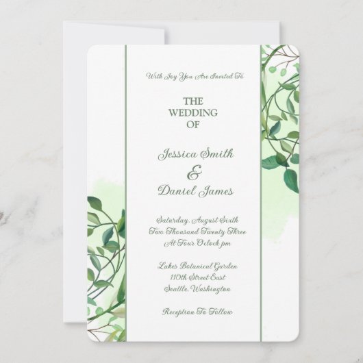 Faire-part de mariage botanique (Devant)