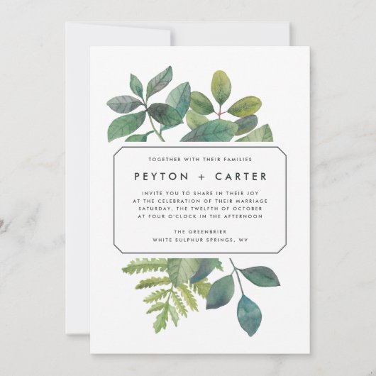 Faire-part de mariage botanique (Devant)