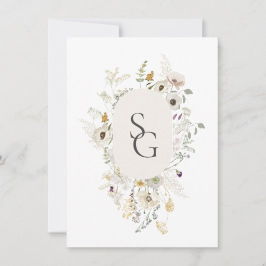 Faire-part de mariage botanique (Devant)