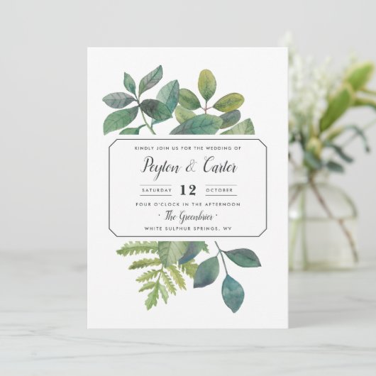 Faire-part de mariage botanique (Debout devant)