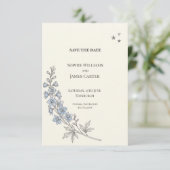 Faire-part de mariage botanique à fleur sauvage bl (Debout devant)