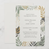 Faire-part de mariage botanique à la moutarde saug (Devant / Derrière)