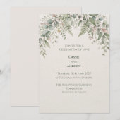 Faire-part de mariage botanique à la sauge douce (Devant / Derrière)