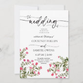 Faire-part de mariage botanique à l'aquarelle (Devant)