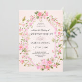 Faire-part de mariage botanique à l'aquarelle (Debout devant)