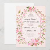 Faire-part de mariage botanique à l'aquarelle (Devant / Derrière)