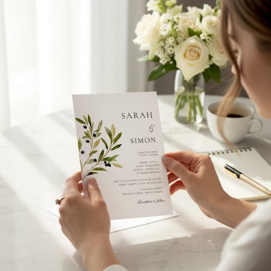Faire-part de mariage botanique à l'aquarelle de b