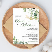 Faire-part de mariage botanique à l'aquarelle Euca