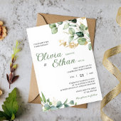 Faire-part de mariage botanique à l'aquarelle Euca