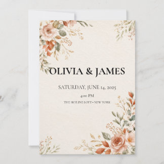Faire-part de mariage botanique à l'aquarelle modi
